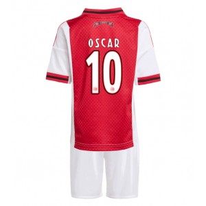 Fotbalové Dres Ajax Oscar Gloukh #10 Dětské Domácí Oblečení 2025-26 Krátký Rukáv (+ trenýrky)